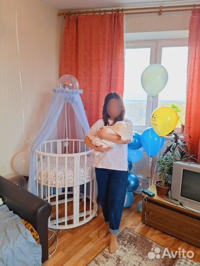 Детская кроватка трансформер с маятником