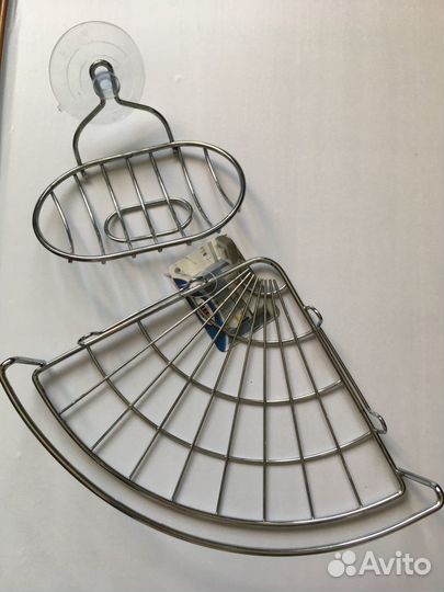 Угловая полка для ванной и мыльница