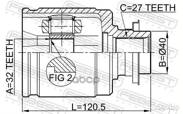 ШРУС внутренний 32X40X27 honda civic ferio 0311