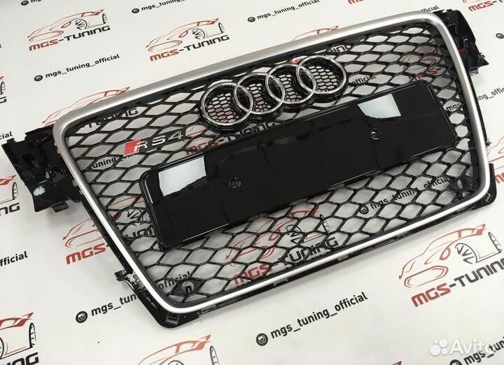 Решетка на Audi A4 в стиле RS4 07-11 гг. дизайн 5