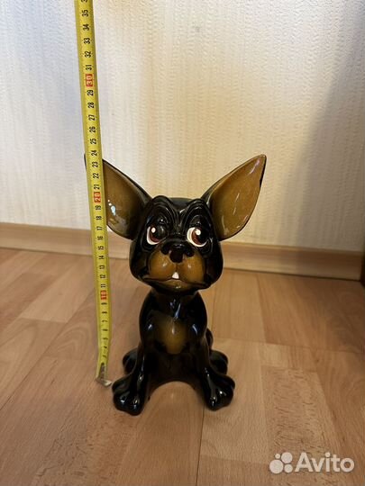 Керамическая копилка собака 25 см