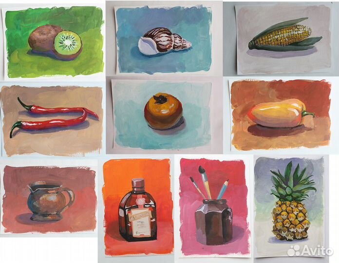Картины гуашью