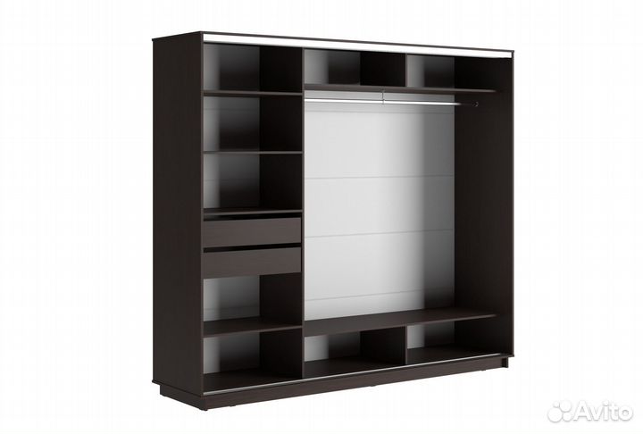 Шкаф купе без зеркал трехстворчатый