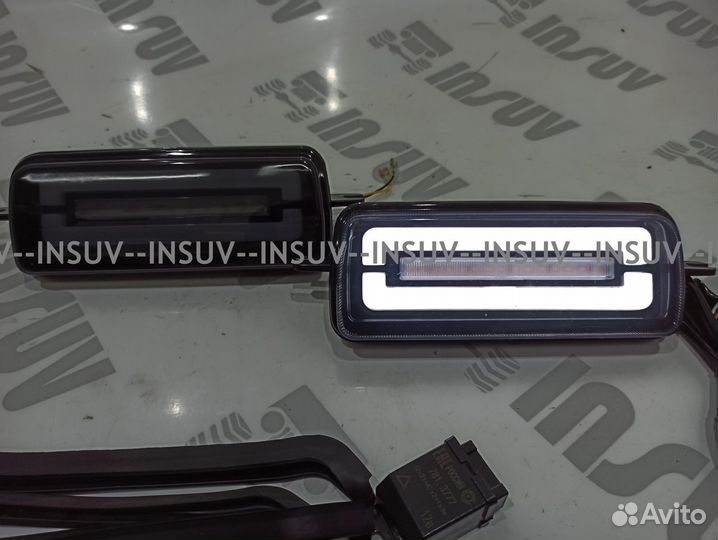 Надфарники светодиодные с дхо, бегающий поворотник