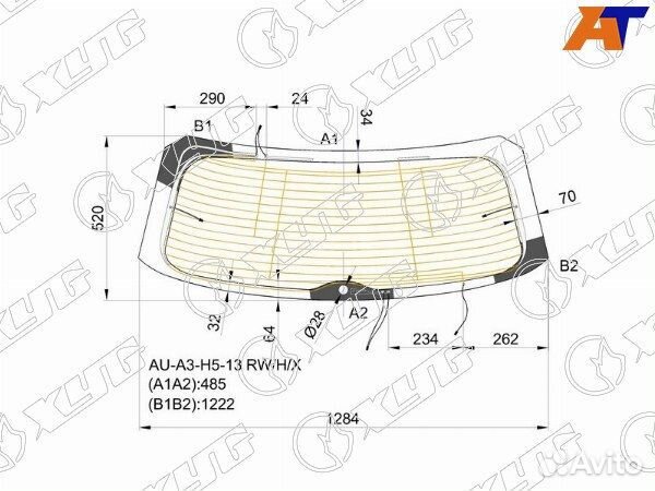 Стекло заднее audi A3