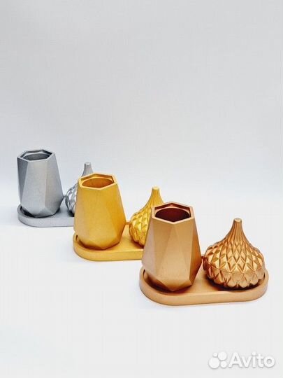 Подсвечники, подносы из гипса