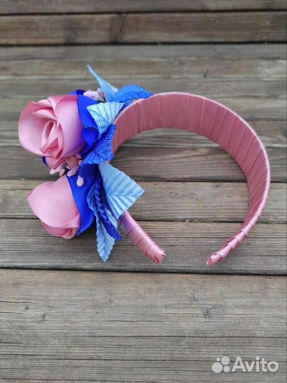 Ободки с атласными розами