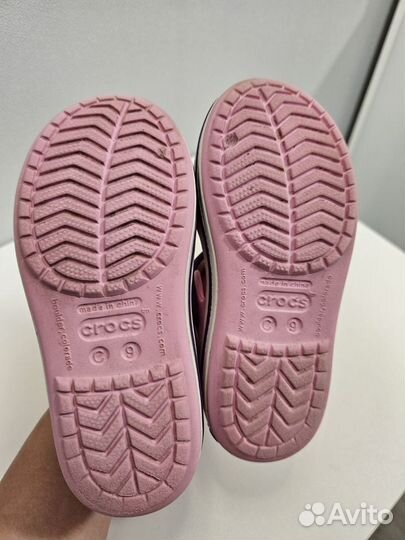 Сандалии crocs для девочки с9 розовые