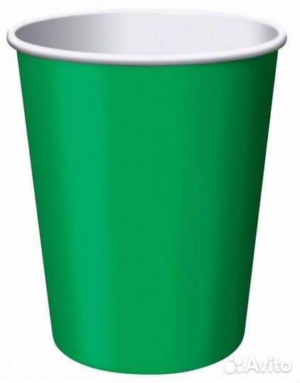 Бумажные стаканы 350 мл зелёные