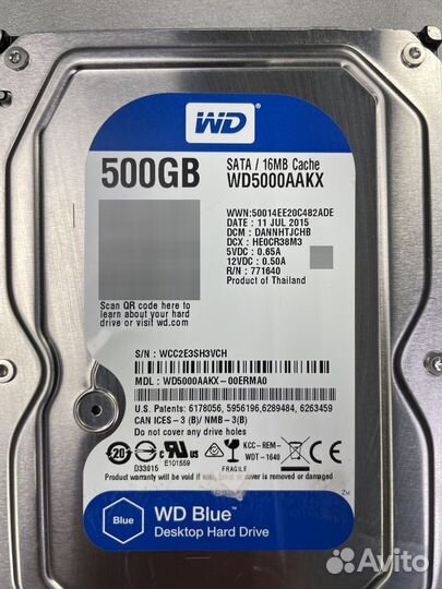 Western Digital 500Gb SATA 6Gb/s (sata-III)