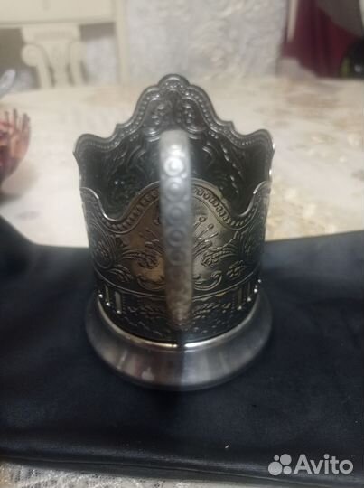 Подстаканник мельхиоровый СССР пальмы
