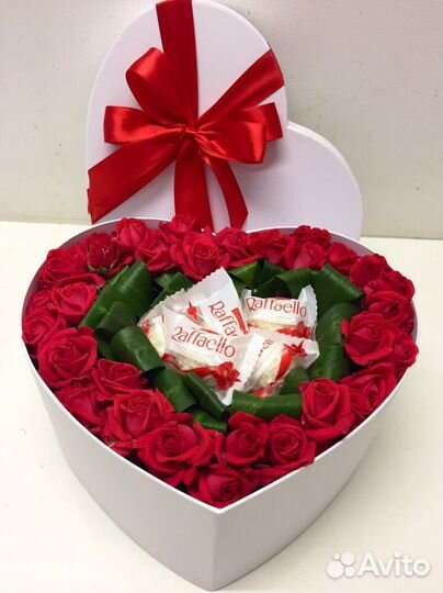 Сердце из Роз в коробке