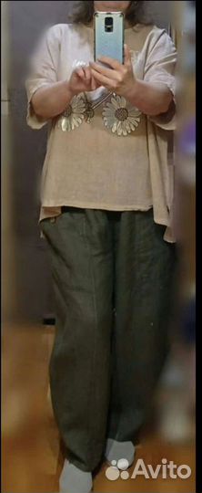 Льняные брюки женские 48-56