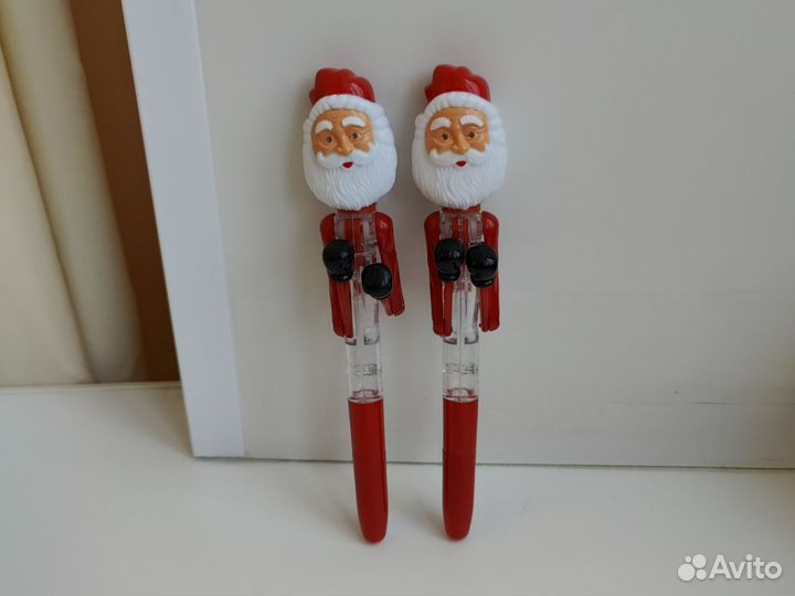 Ручка-прикол Дед Мороз боксер,2шт