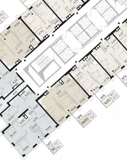 3-к. квартира, 71 м², 24/56 эт.