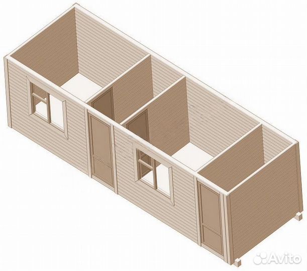 N23 Бытовка распашонка с перегородками и хоз.помещ