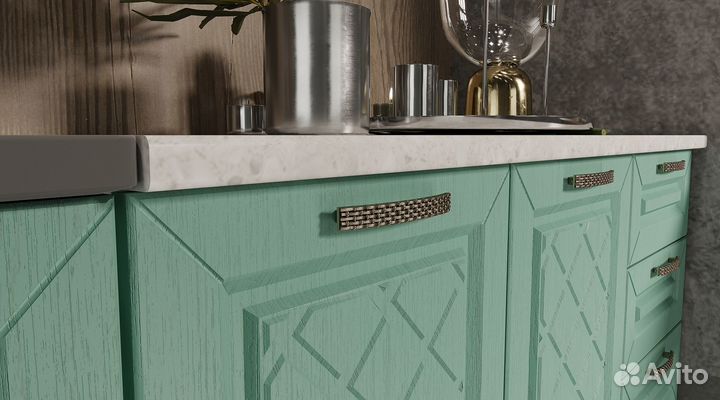 Кухня Агава 2.0 м акация белая / мята. Доставка