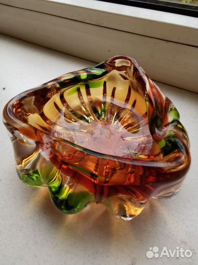 Пепельница муранское и кобальтовое стекло СССР