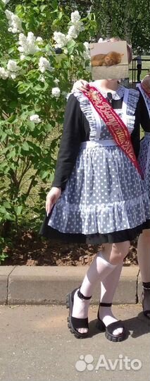 Школьное платье с фартуком на последний звонок