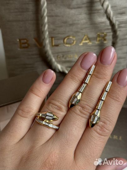 Серьги золотые Bvlgari с бриллиантами