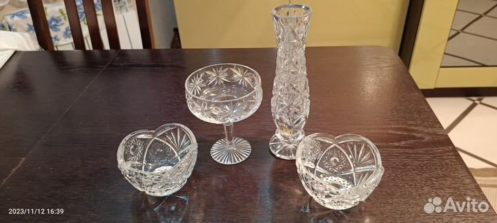 Хрустальные вазы, конфетницы