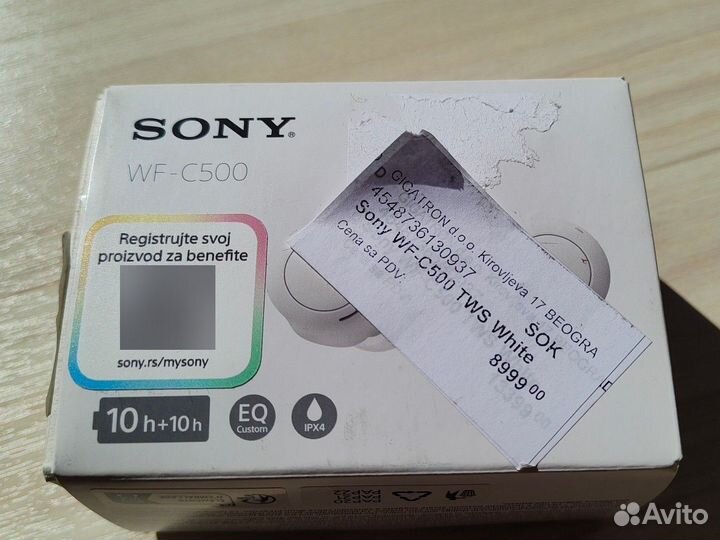 Новые беспроводные наушники sony wf-c500