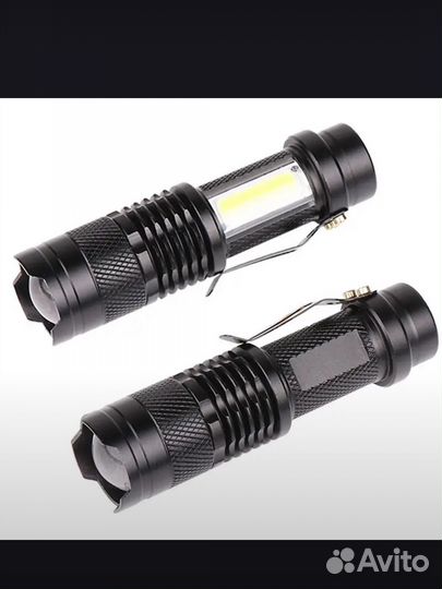 Фонарик светодиодный с зарядкой USB новый