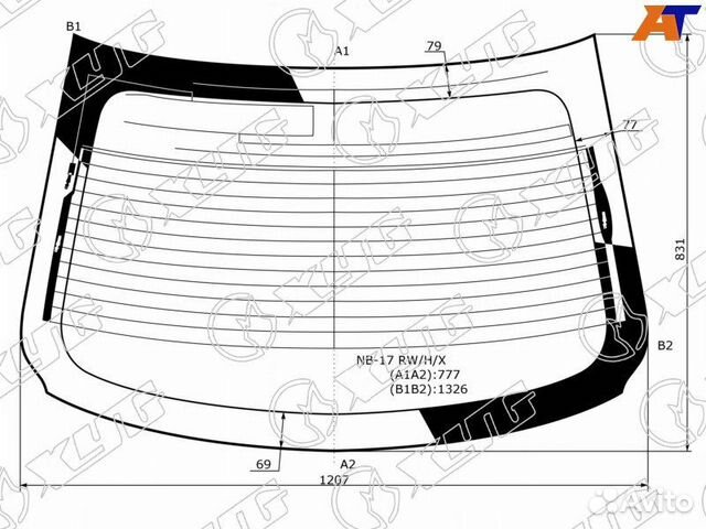 Стекло заднее Nissan Sentra