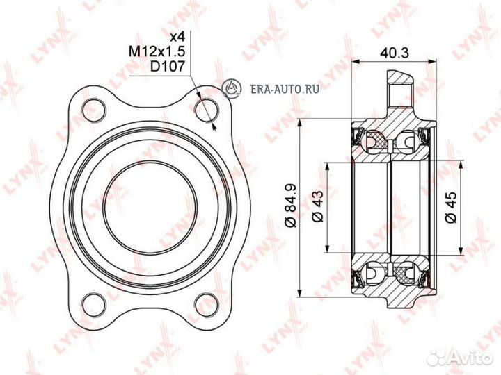 Lynxauto WB-1001 Подшипник ступицы