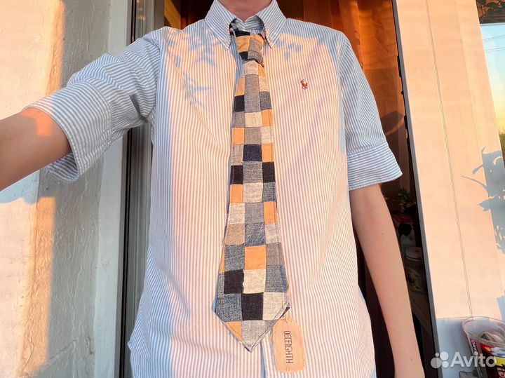 Галстук джинсовой пэчворк