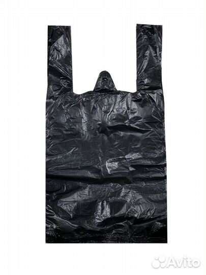 Пакет майка 24x44 черная пнд, 12мкм 100/4000/нв