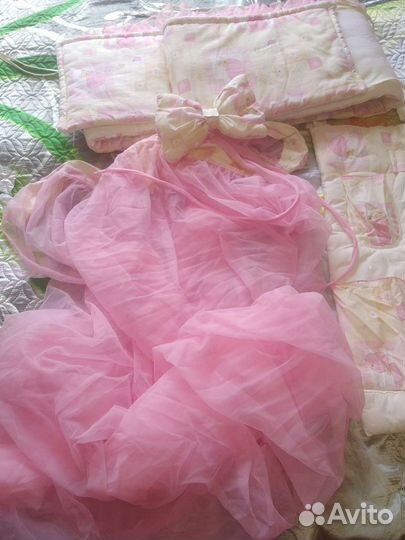 Бортики и балдахин на кроватку для девочки