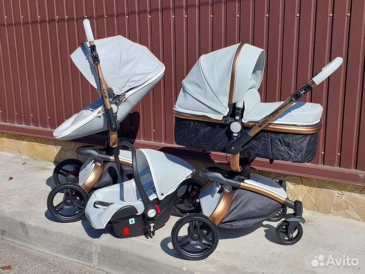 Коляска 3в1 Новая Аулон плюс мах (Grey)