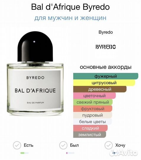 Распив Byredo Bal D’afrique