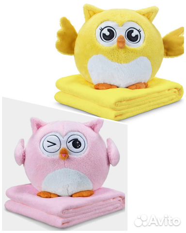 Сова с пледом 3 в 1 игрушка с пледом