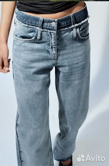 Zara новые джинсы с двойным поясом лето 2024