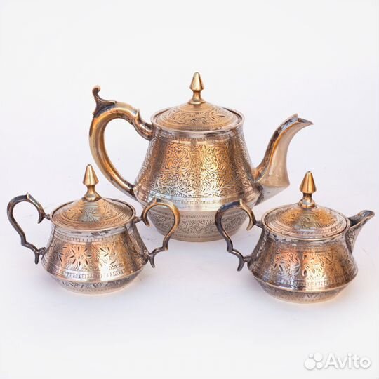 Шикарный антикварный чайный кофейный сервиз