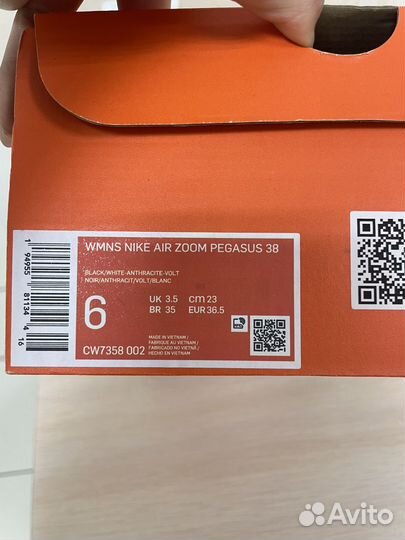 Кроссовки Nike air zoom Pegasus 38 оригинал 36,5