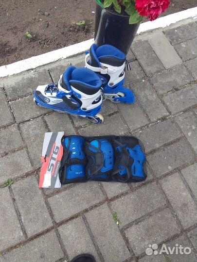 Роликовые коньки детские с защитой