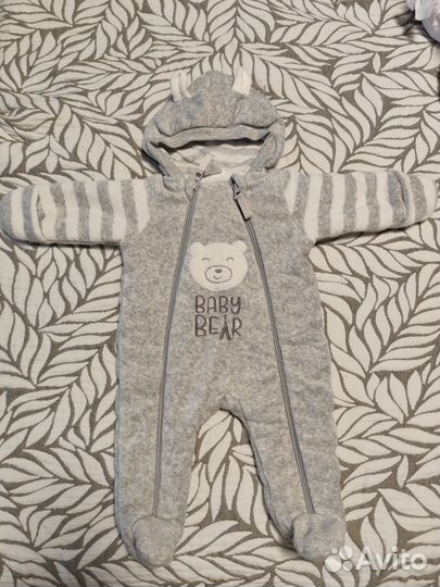 Продам комбенизон серый теплый 62