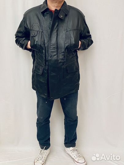 Кожаная куртка мужская 48 50