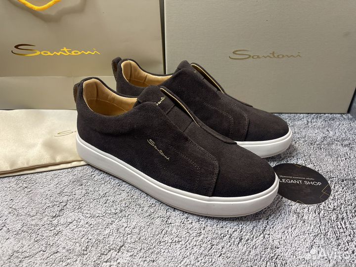 Слипоны Santoni мужские