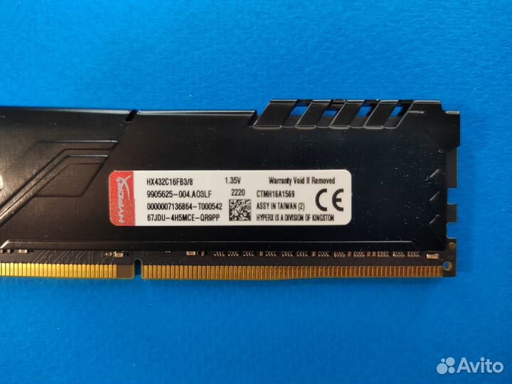 DDR4 8 GB 3200 mHz HyperX Fury Kingston Новая