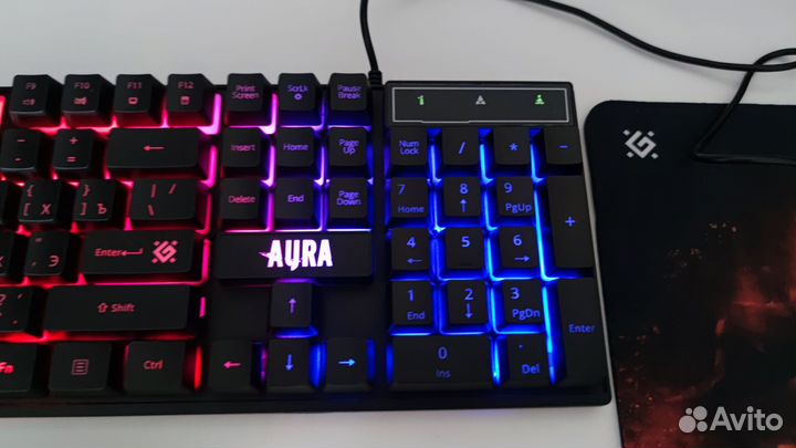 Клавиатура+мышка+коврик, игровой набор, новый