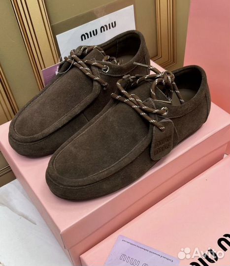 Лоферы MIU MIU наткралтная замша, 36-41