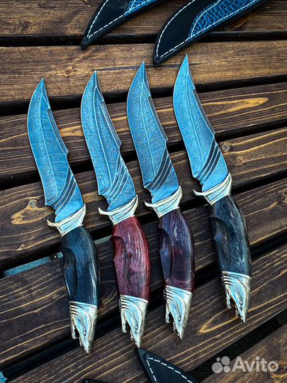 Нож акула из дамасской стали