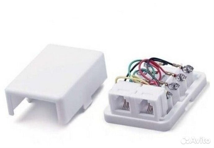 Розетка телефонная Rexant 2 x6P-4C (03-0002) 2гнез