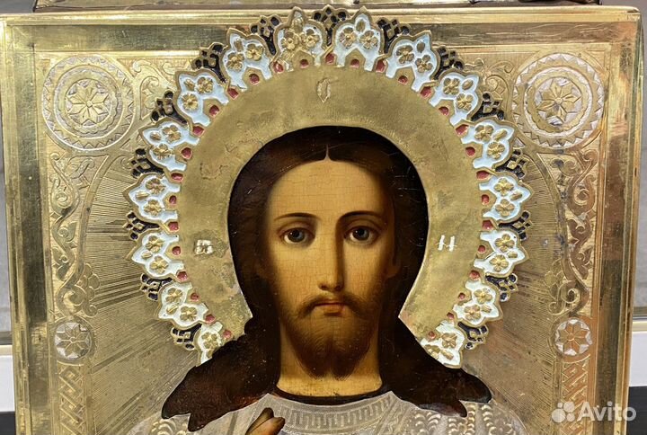 Икона Господь Вседержитель Венец Эмаль