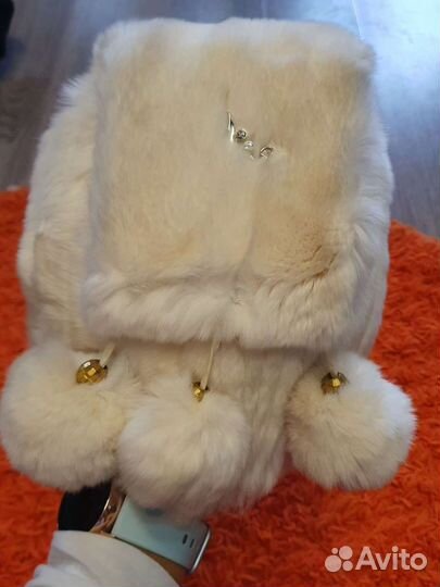 Шапка норковая вязаная женская