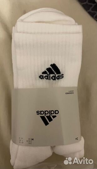 Носки Adidas оригинал высокие белые 3шт